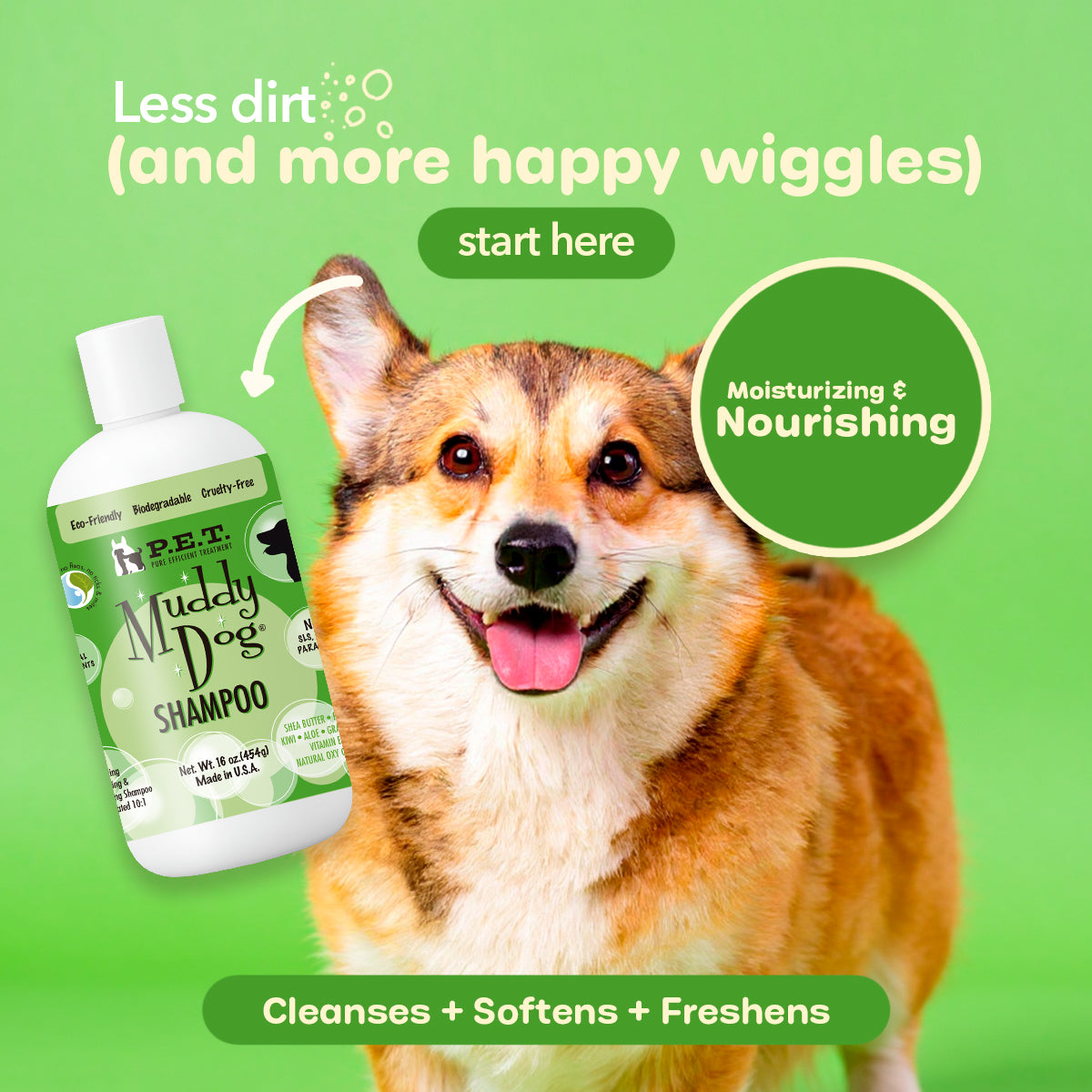 Muddy Dog® Crisp Apple - Heavy-Duty Degreaser & Deep-Clean Shampoo