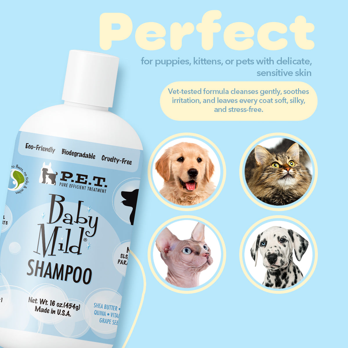 Baby Mild® Cucumber Melon - Ultra-Gentle Tear-Free Shampoo for Puppies & Kittens
