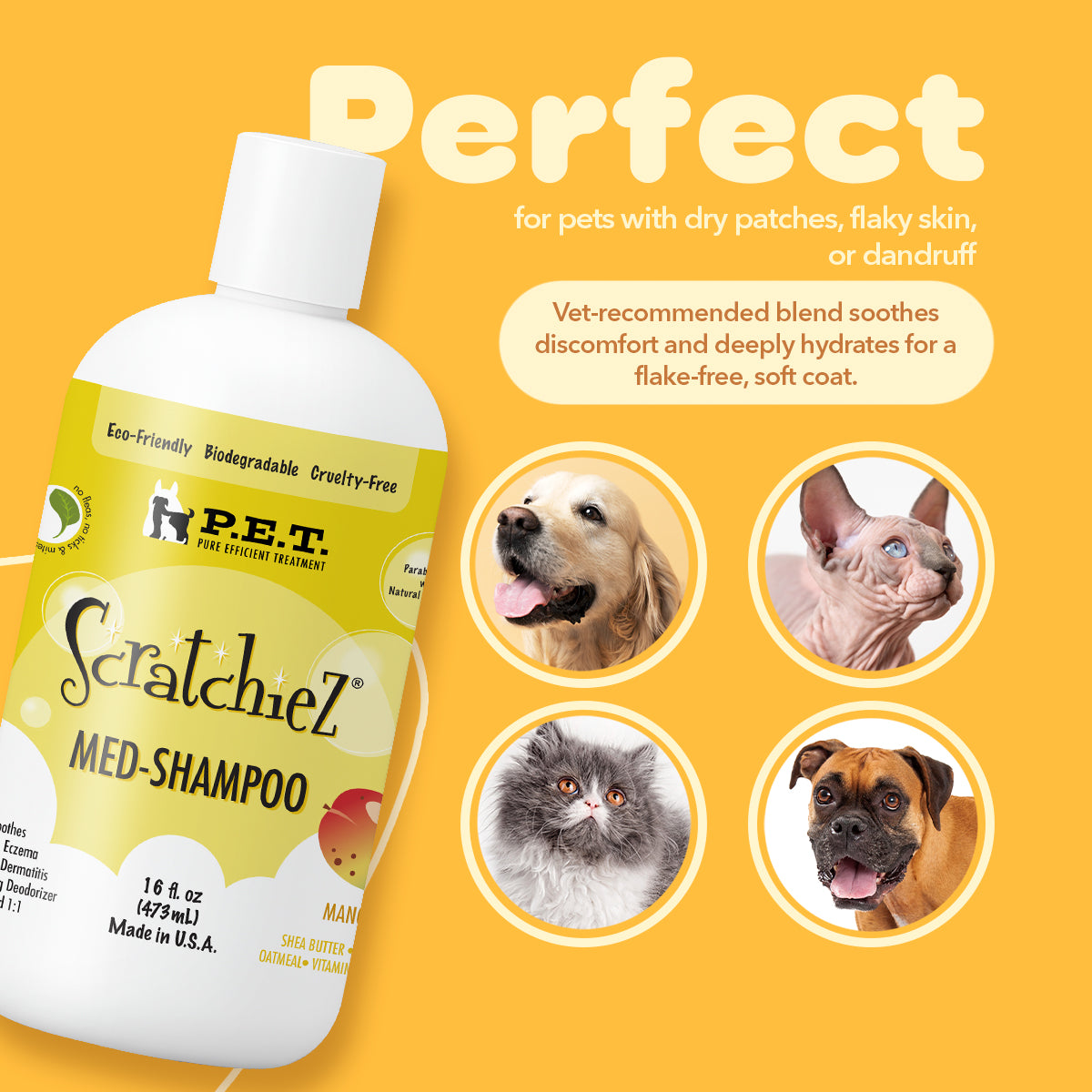 Scratchiez® Mango Mambo - Soothing Oatmeal & Aloe Relief for Dogs & Cats