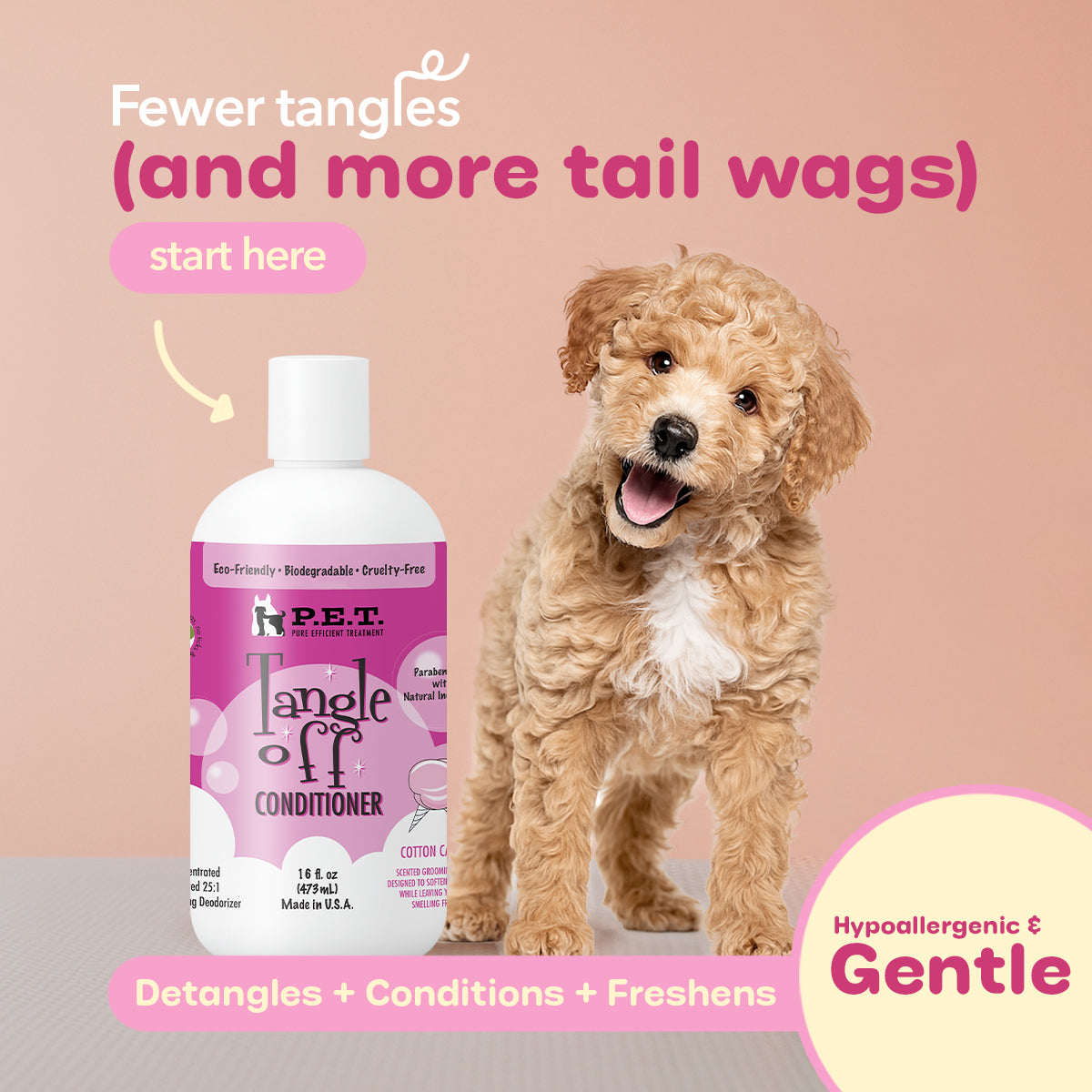 Tangle Off® Cotton Candy - Detangling & Conditioning Formula