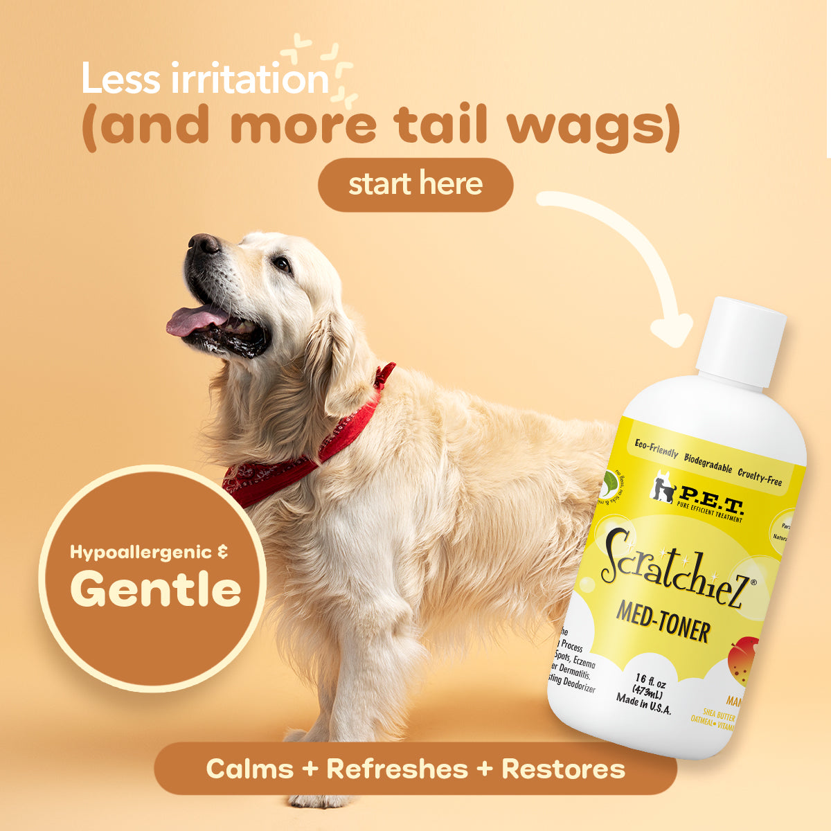 Scratchiez® Mango Mambo - Soothing Oatmeal & Aloe Relief for Dogs & Cats